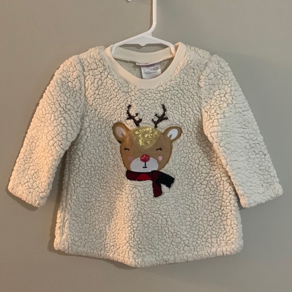 Jessica Ann Other - Jessica Ann Infant Sherpa Holiday Reindeer Long Sweater Size 18 Months